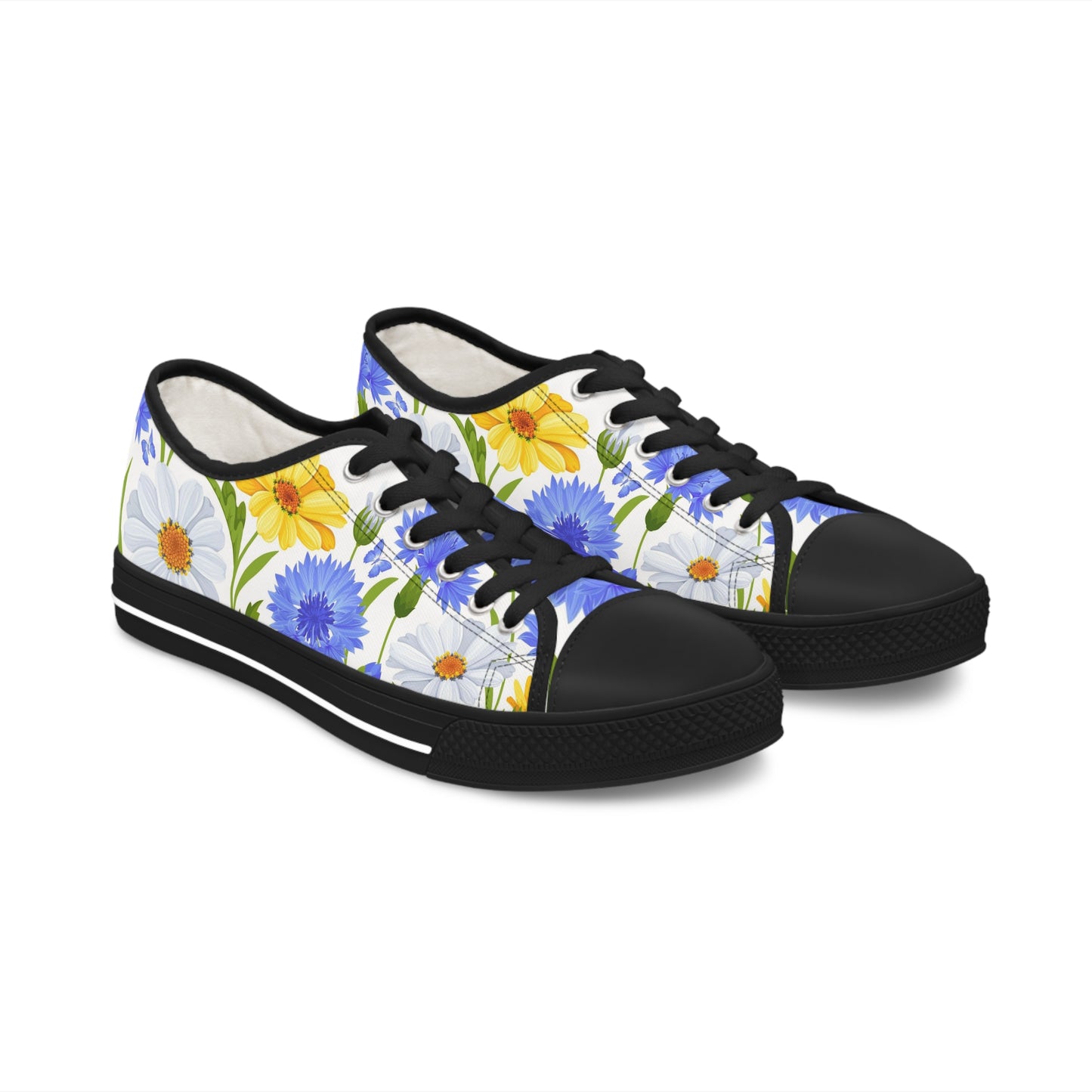 BLUE/YELLOW DAISY  Women's Low Top Sneakers