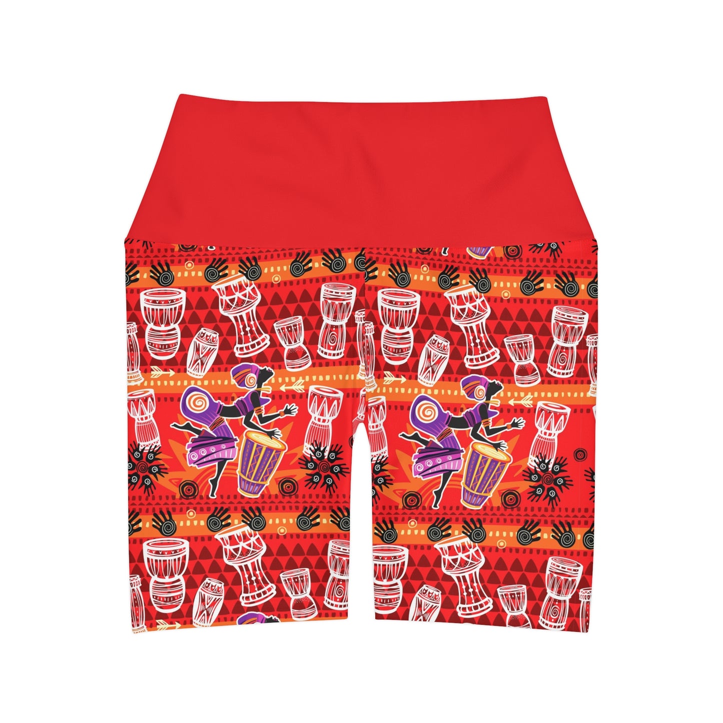 AFRICAN RED High Waisted Yoga Shorts (AOP)