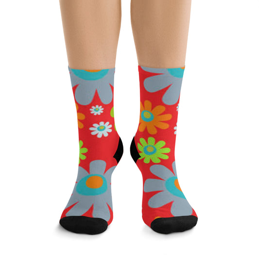 DAISY RED Recycled Poly Socks