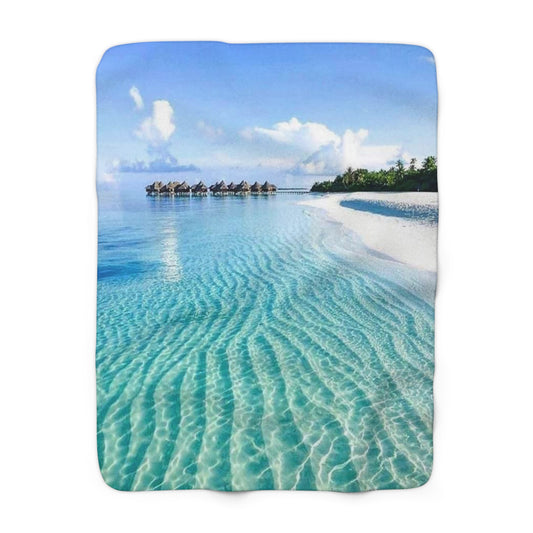 Sherpa Fleece Blanket Turquoise Water