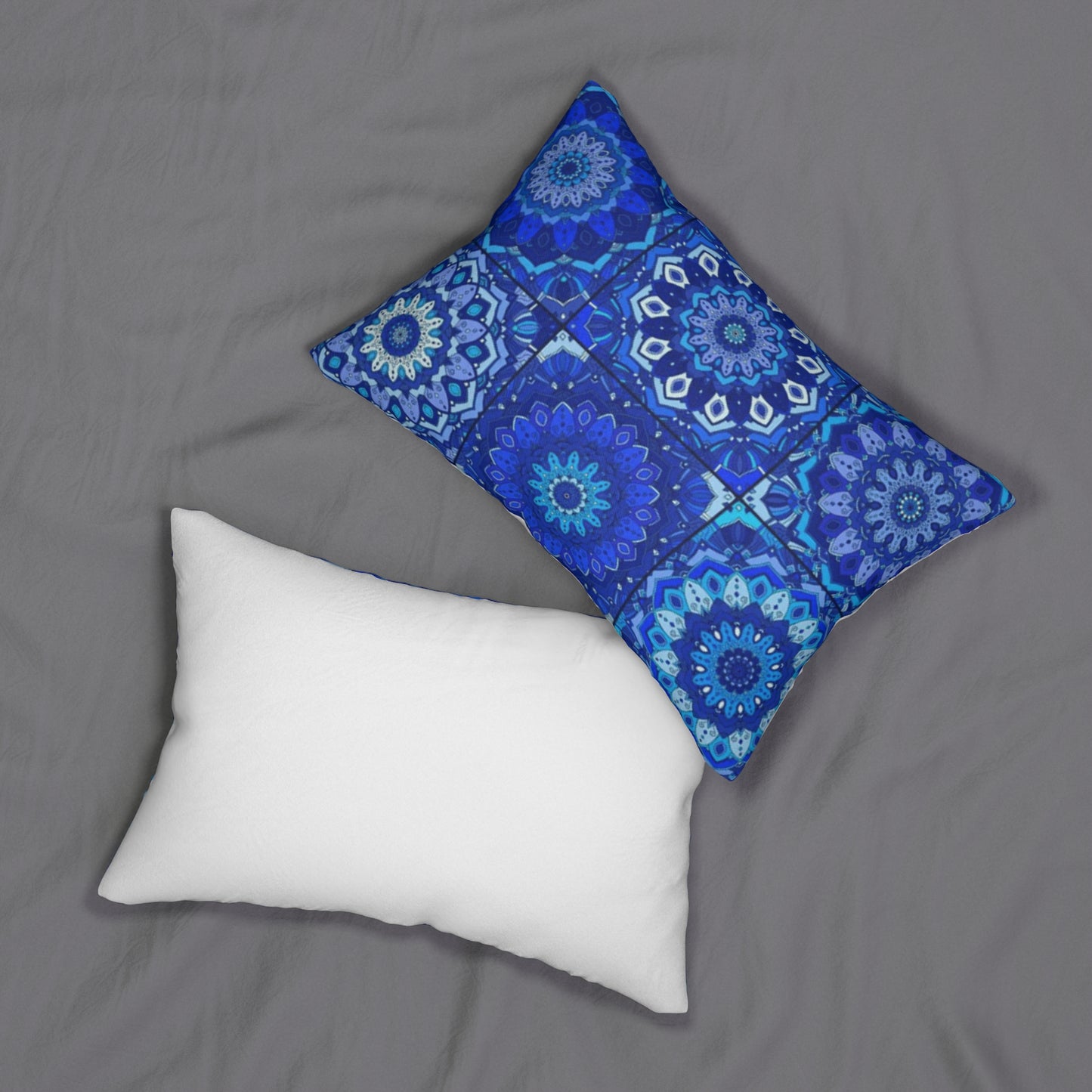 BLUE Spun Polyester Lumbar Pillow