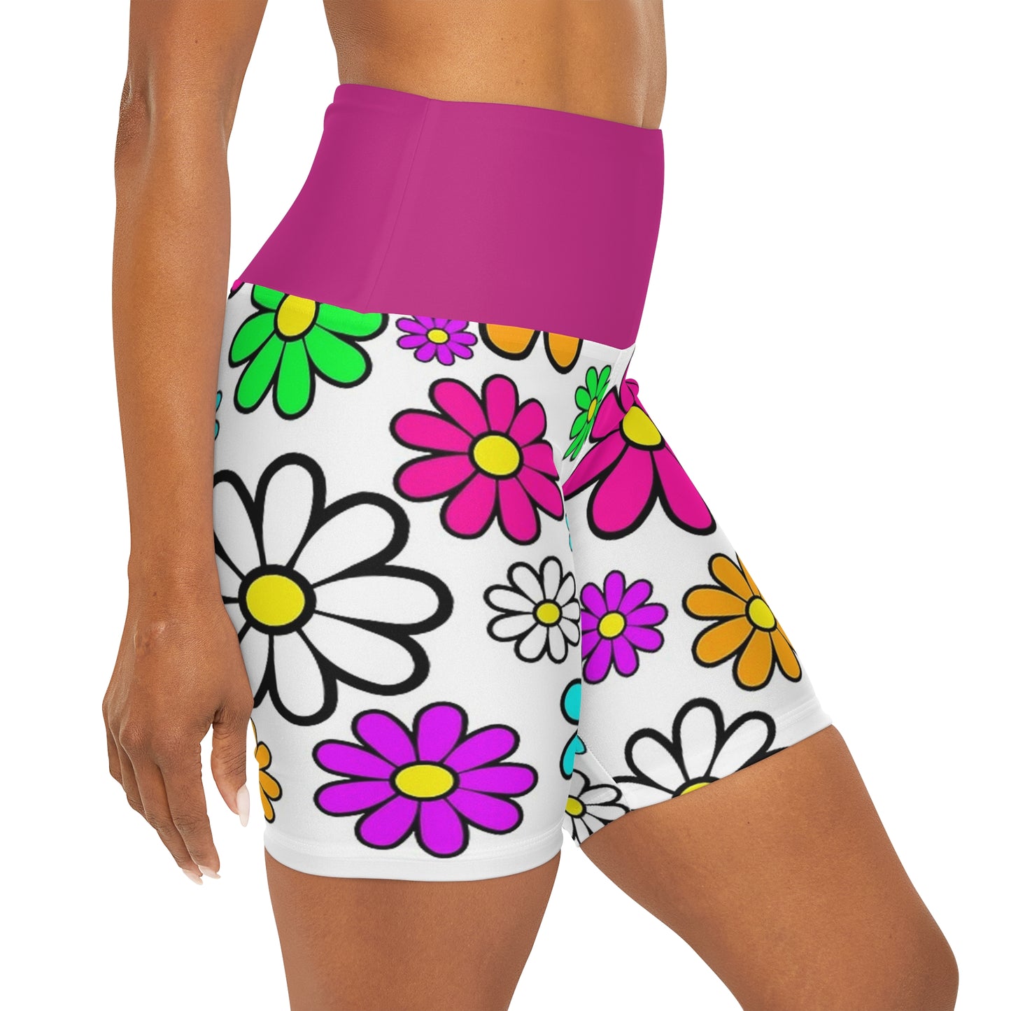 FUNKY FLOWER High Waisted Yoga Shorts