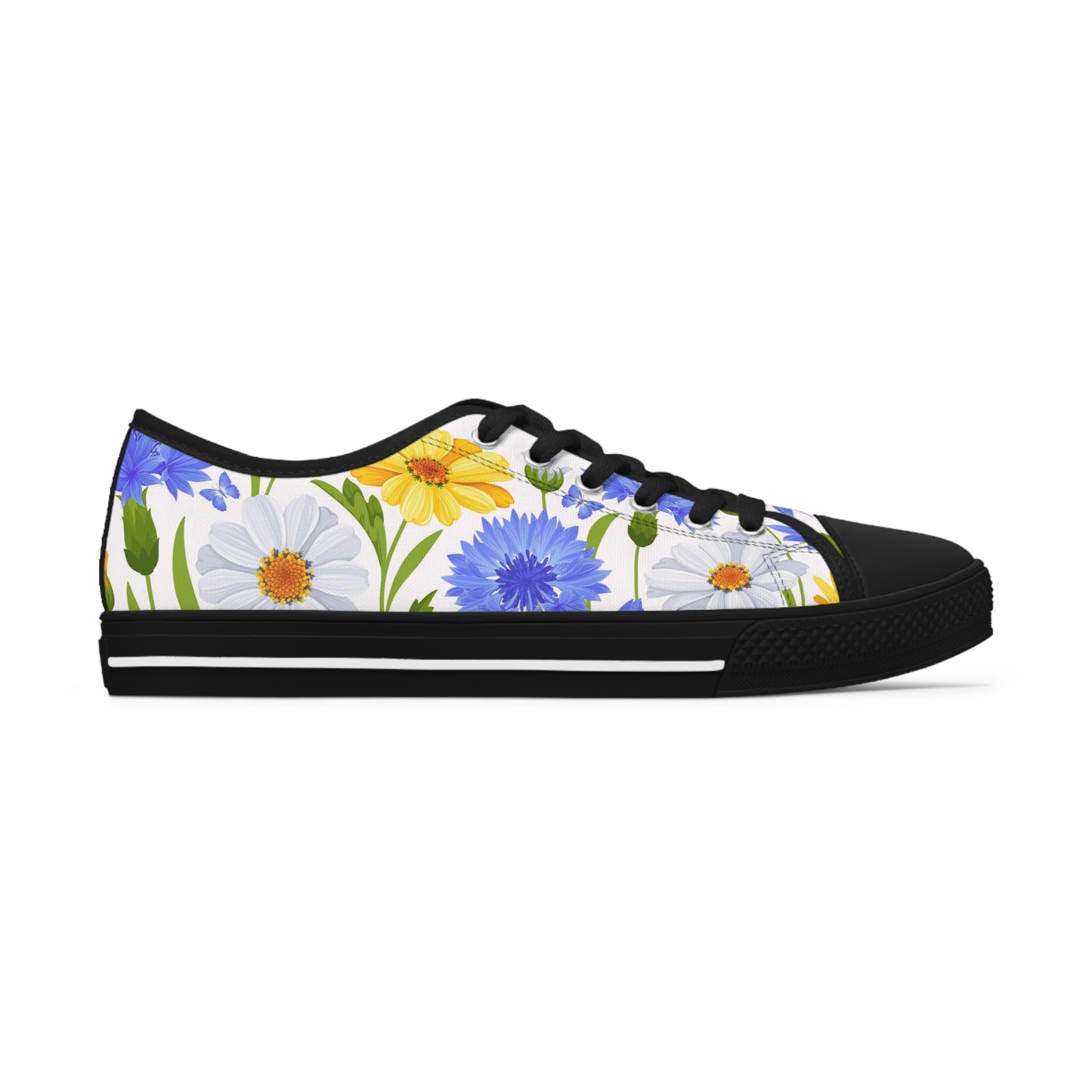 BLUE/YELLOW DAISY  Women's Low Top Sneakers