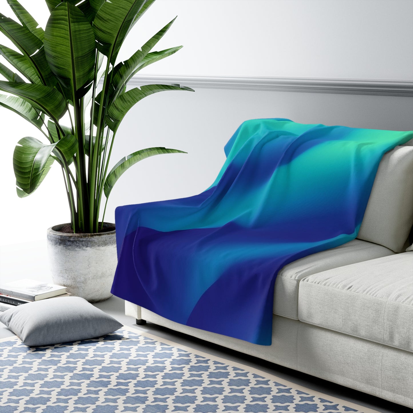 BLUE WAVE Sherpa Fleece Blanket