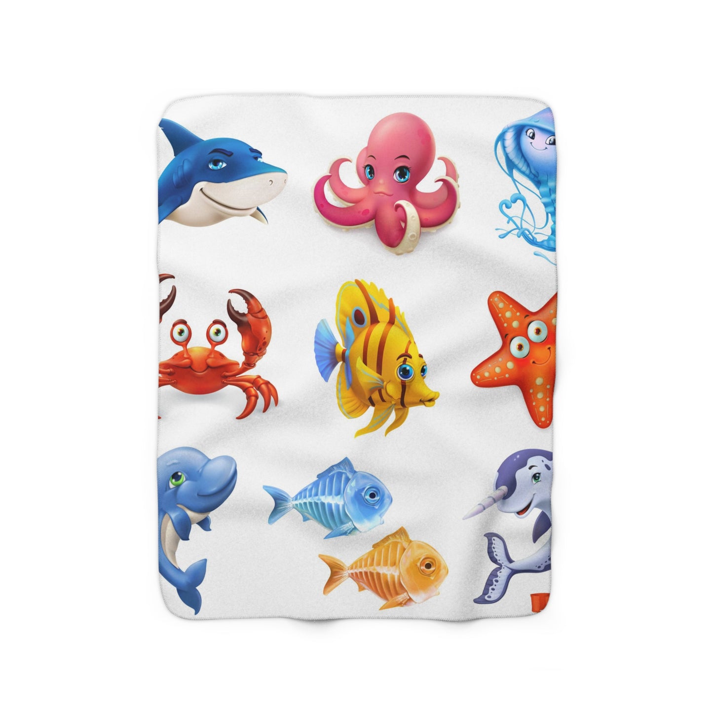 SEA CREATURES Sherpa Fleece Blanket