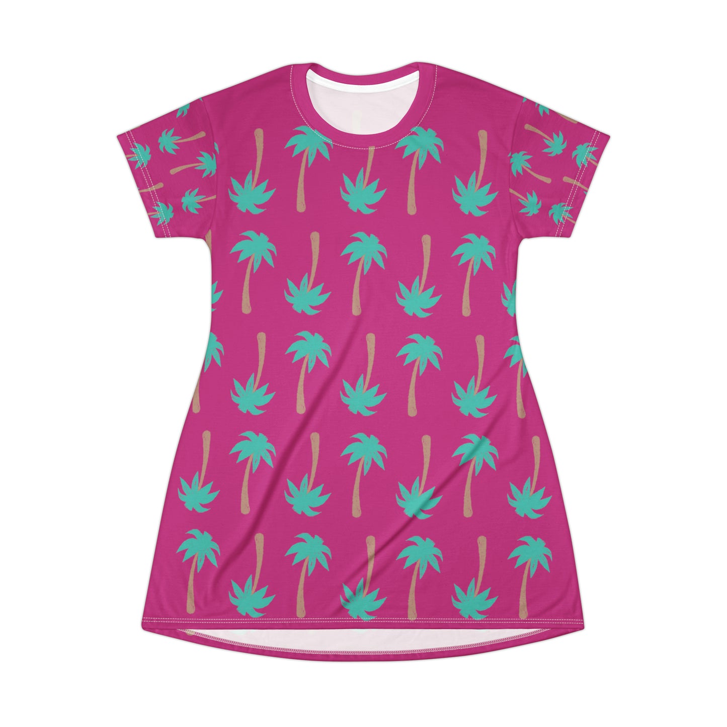 PINK PALM TREES T-Shirt Dress