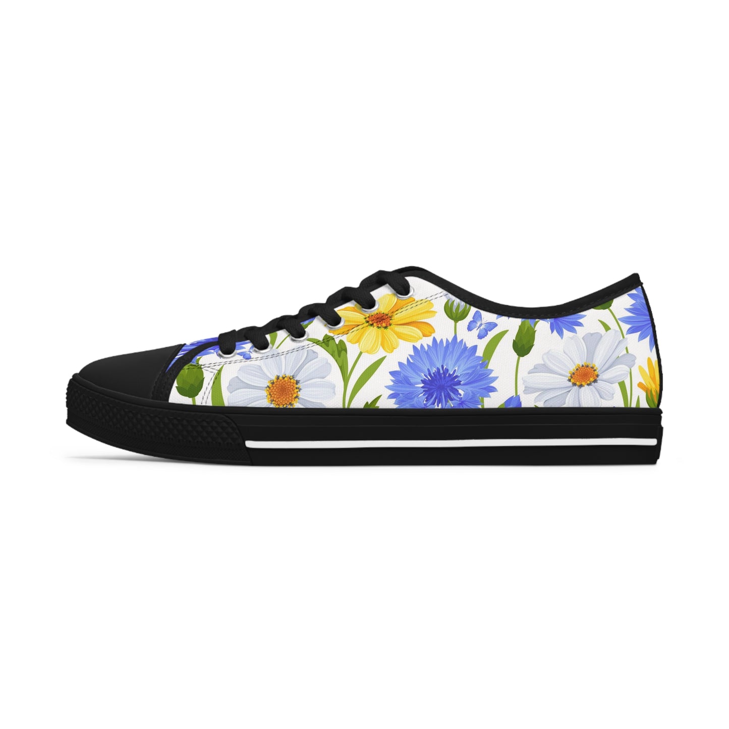 BLUE/YELLOW DAISY  Women's Low Top Sneakers