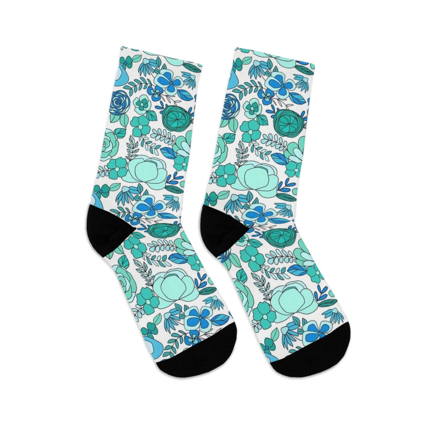 BLUE FLOWER Recycled Poly Socks