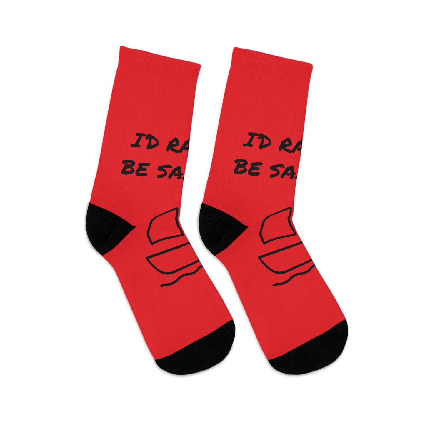 I"D RATHER BE SAILING Recycled Poly Socks