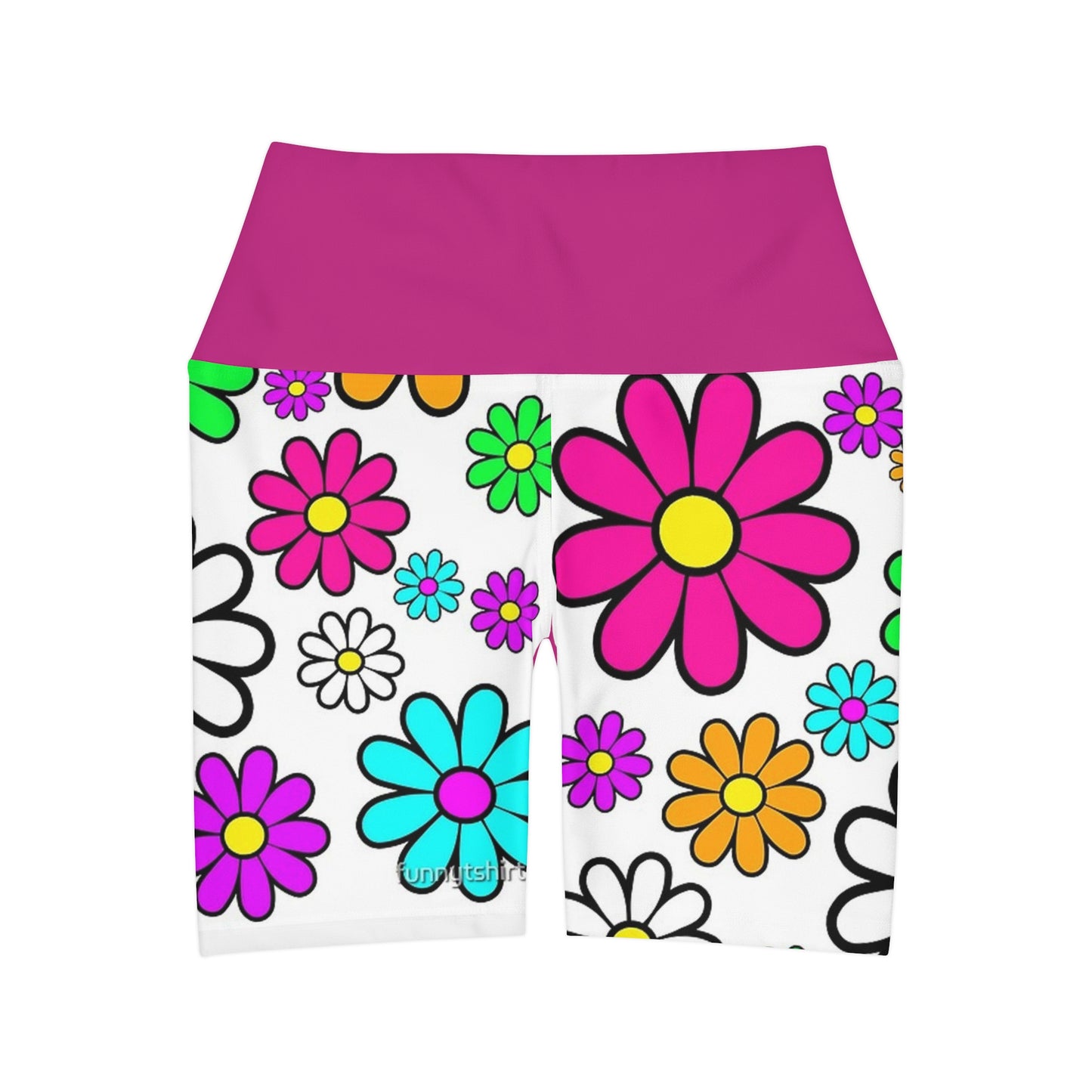 FUNKY FLOWER High Waisted Yoga Shorts