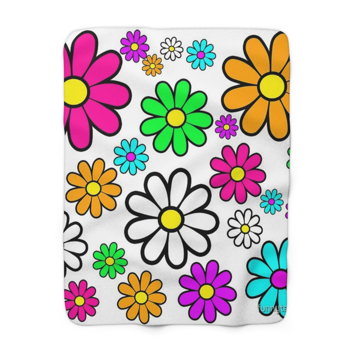 Daisy Sherpa Fleece Blanket