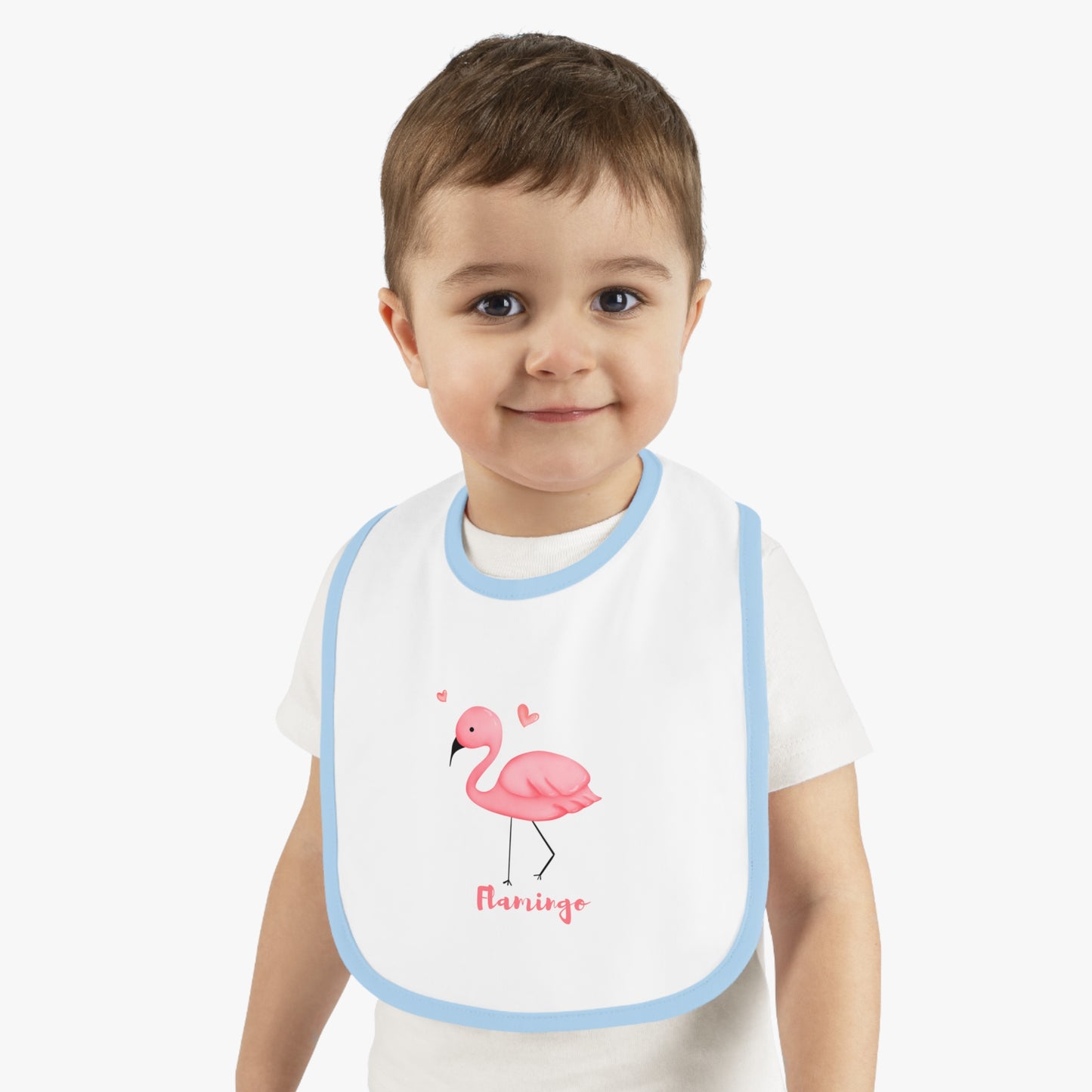 FLAMINGO Baby Contrast Trim Jersey Bib