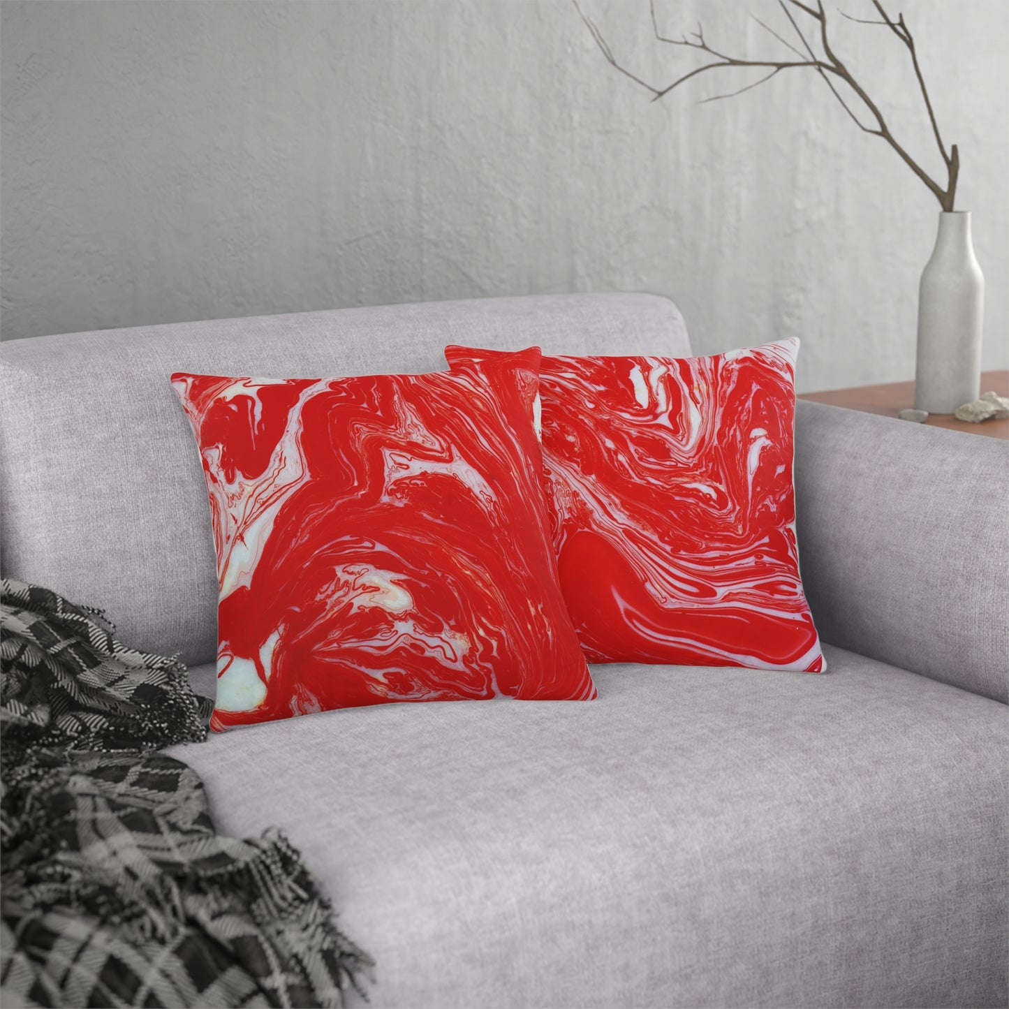 Red and White Waterproof Pillows