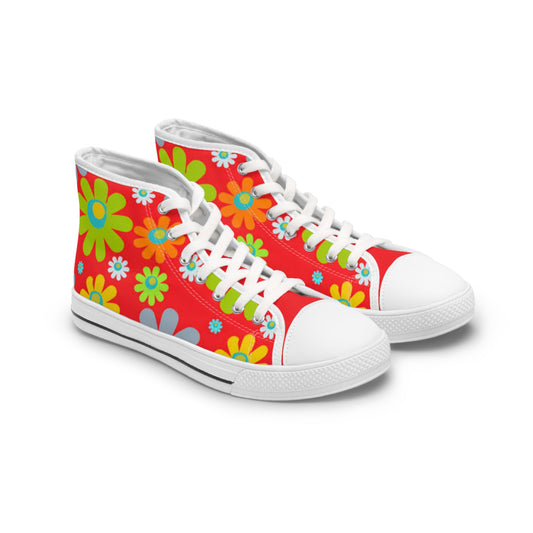 60'S DAISY Women's High Top Sneakers