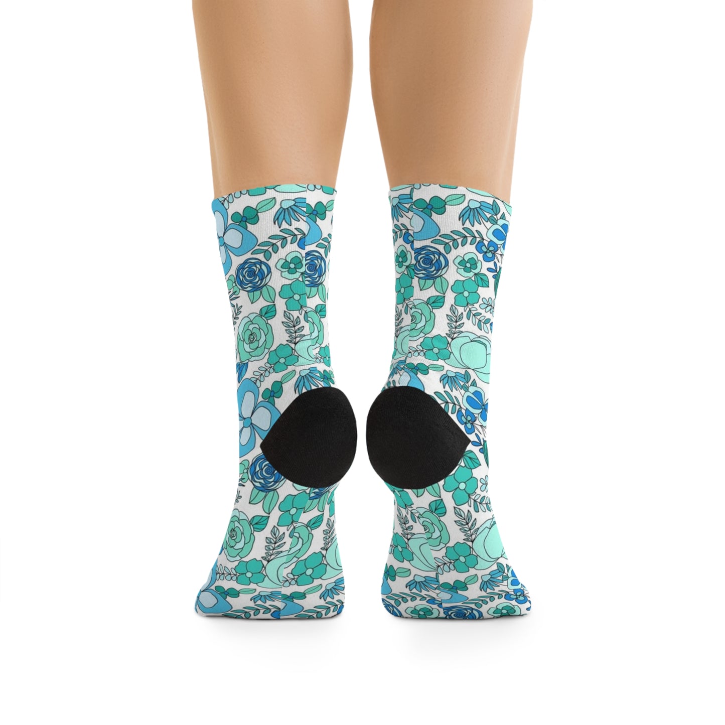 BLUE FLOWER Recycled Poly Socks