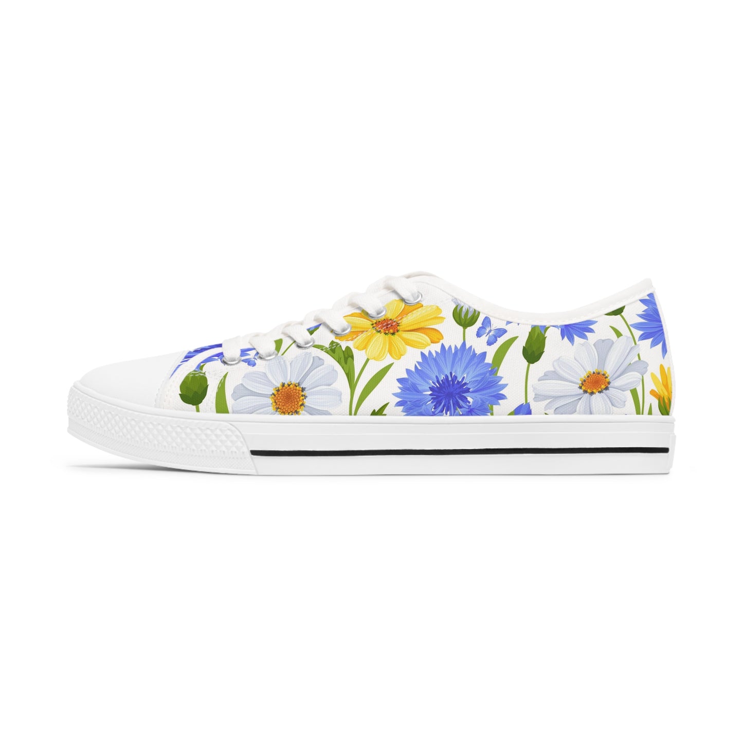 BLUE/YELLOW DAISY  Women's Low Top Sneakers