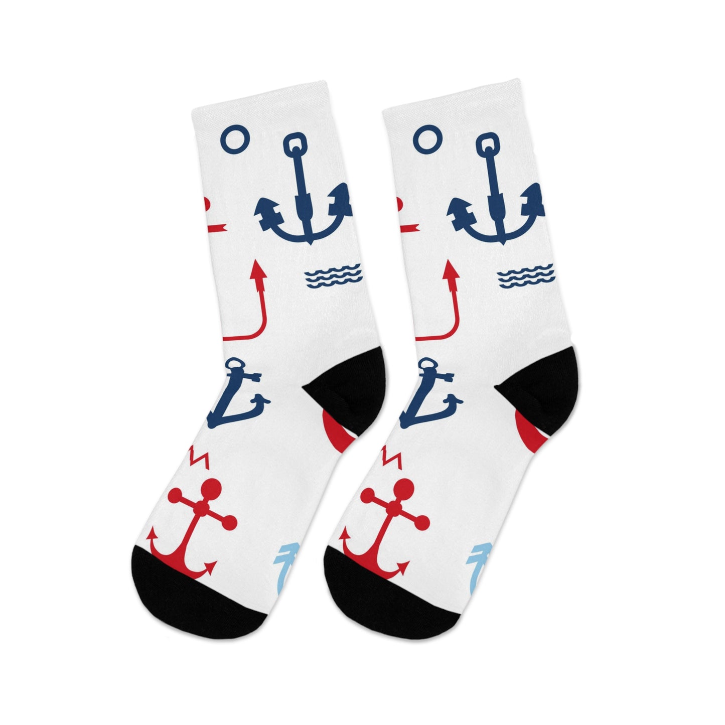 RED AND BLUE ANCHOR Recycled Poly Socks