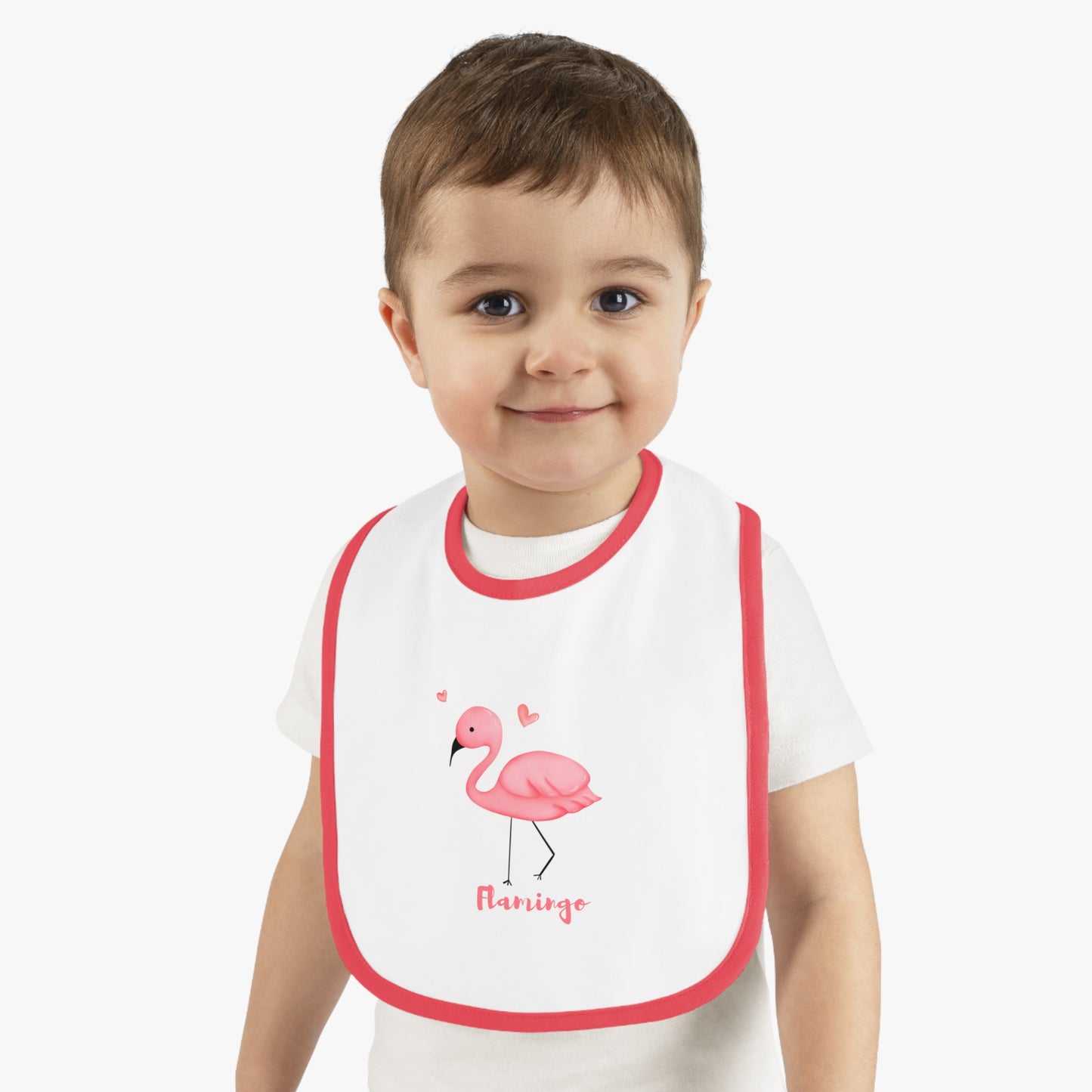 FLAMINGO Baby Contrast Trim Jersey Bib