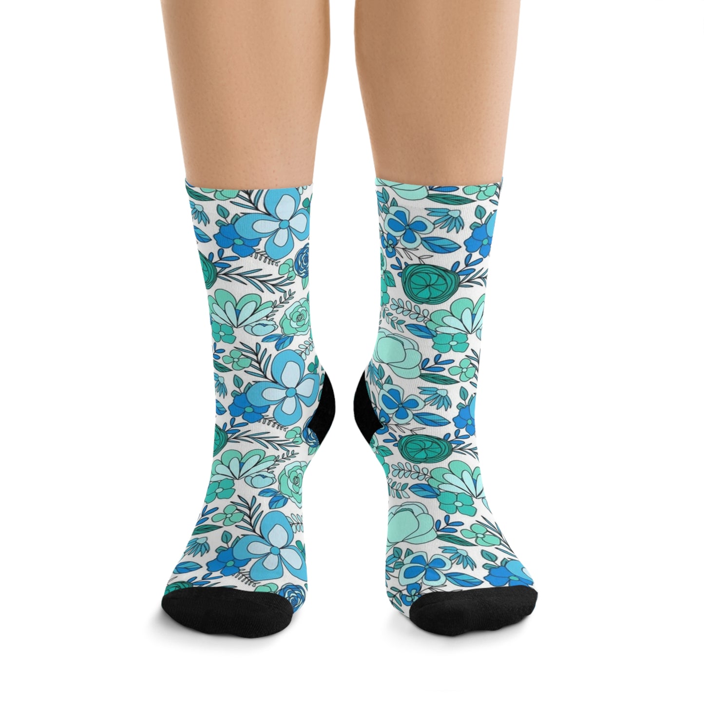 BLUE FLOWER Recycled Poly Socks