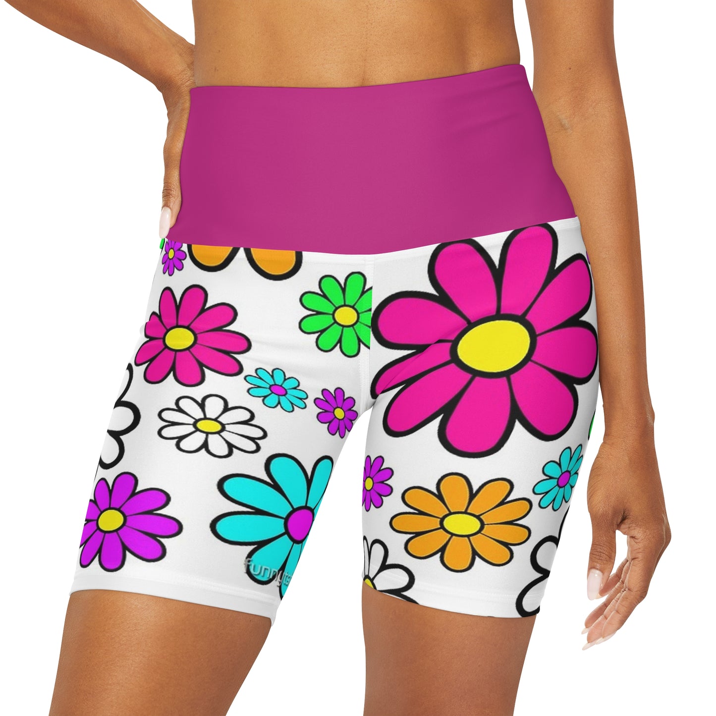 FUNKY FLOWER High Waisted Yoga Shorts