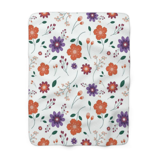 Flower Sherpa Fleece Blanket