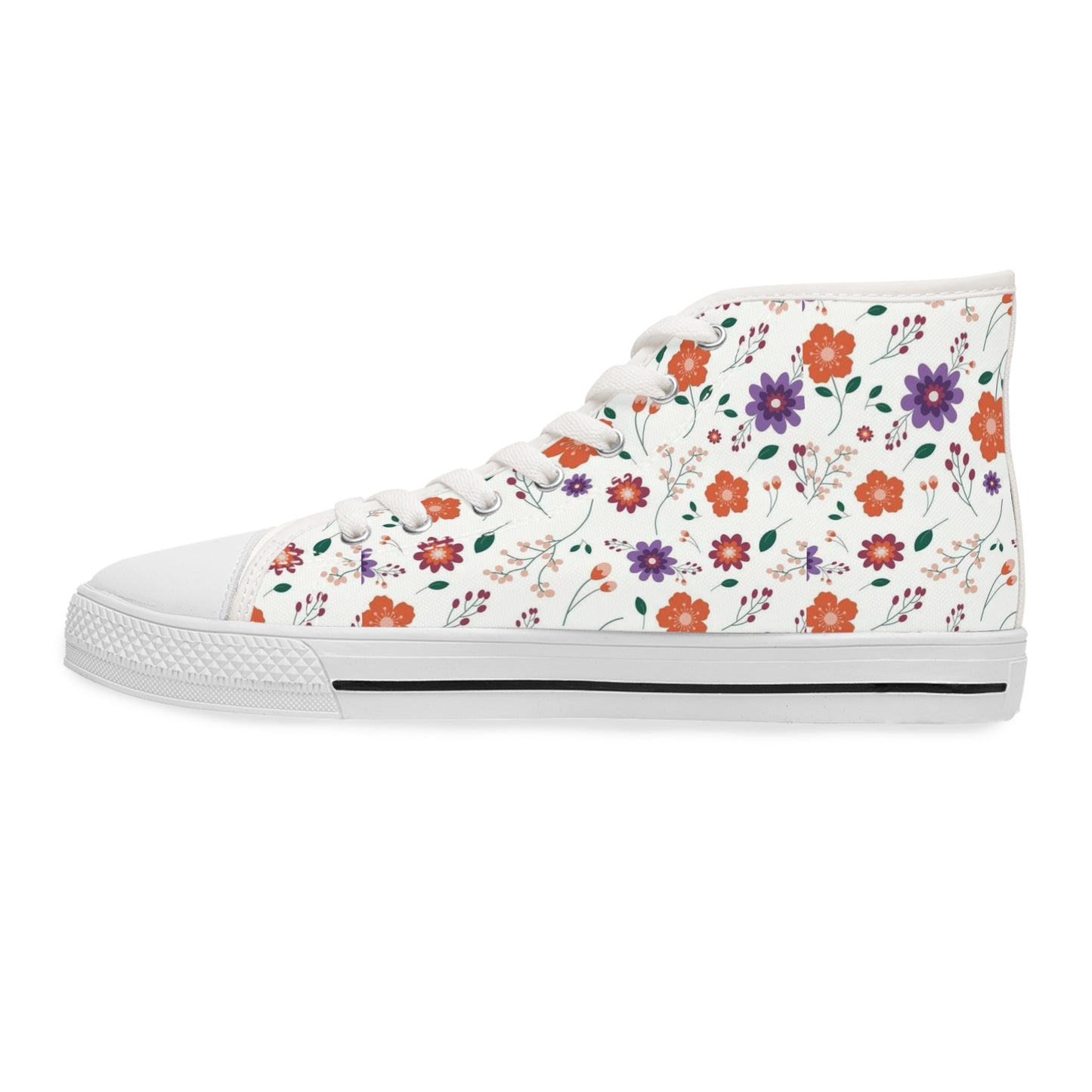 WHIMSICAL FLOWER Women's High Top Sneakers