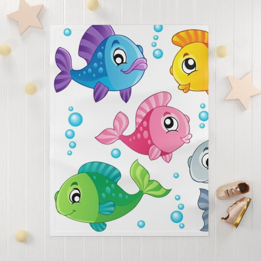 FISH Soft Fleece Baby Blanket