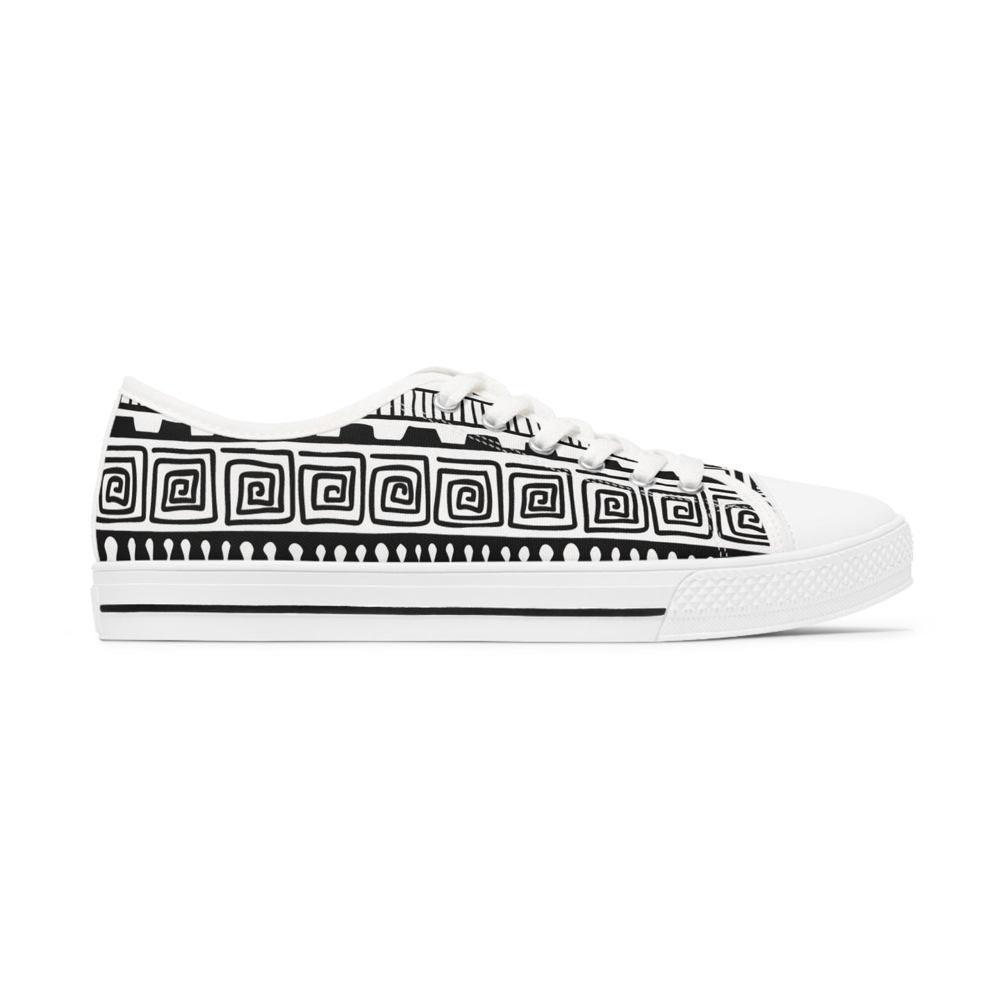 Black and White Women's Low Top Sneakers