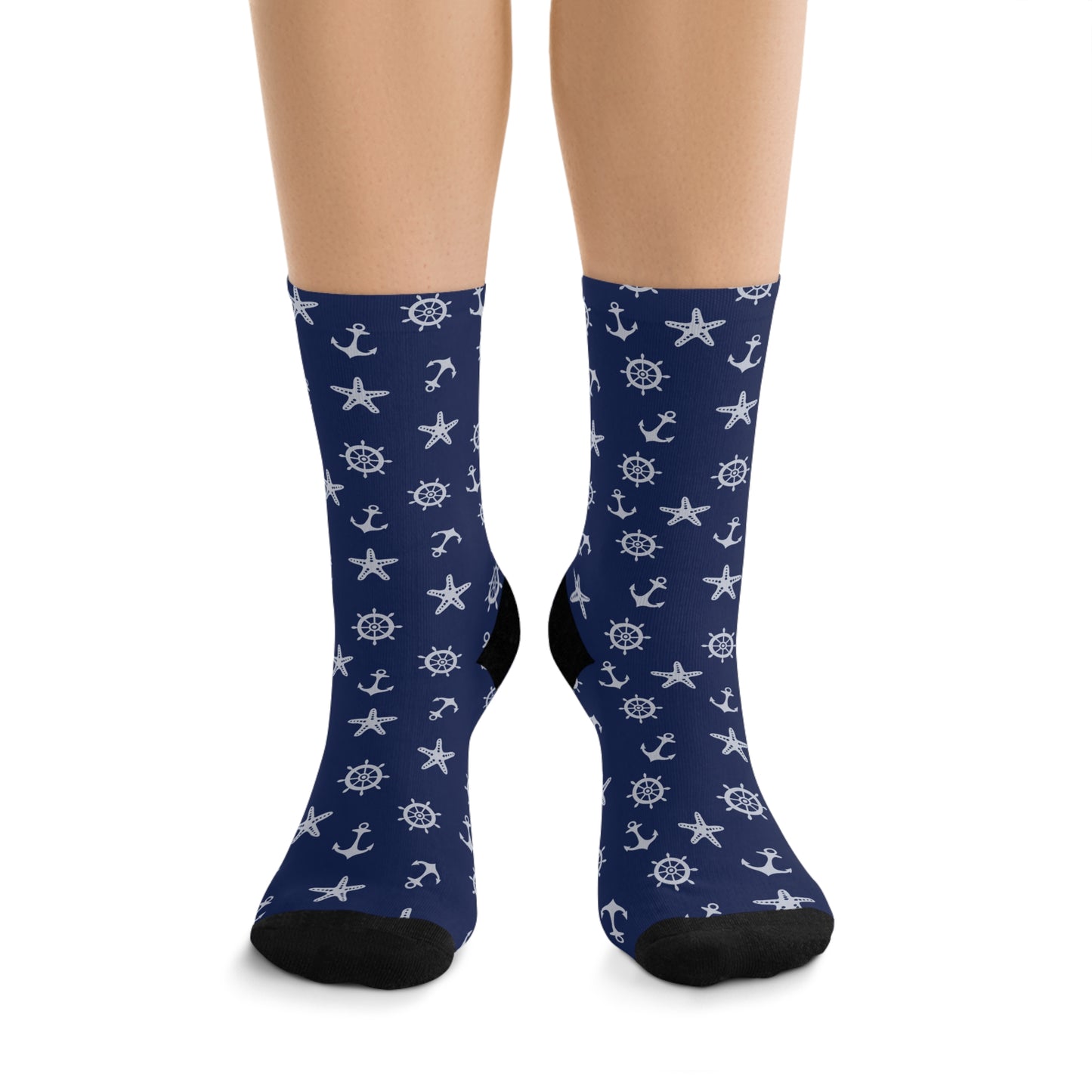 NAVY ANCHOR Recycled Poly Socks