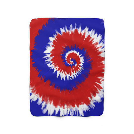 RED WHITE BLUE Sherpa Fleece Blanket