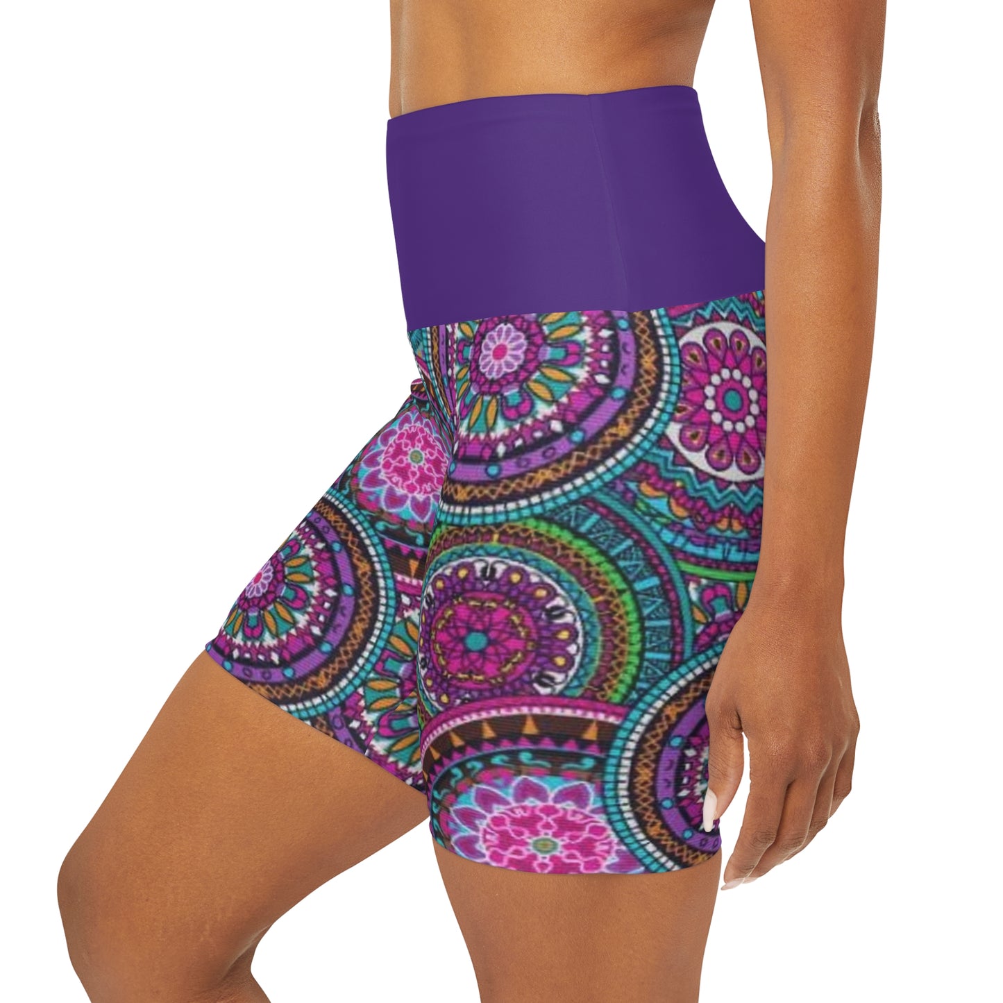 Funky Boho High Waisted Yoga Shorts