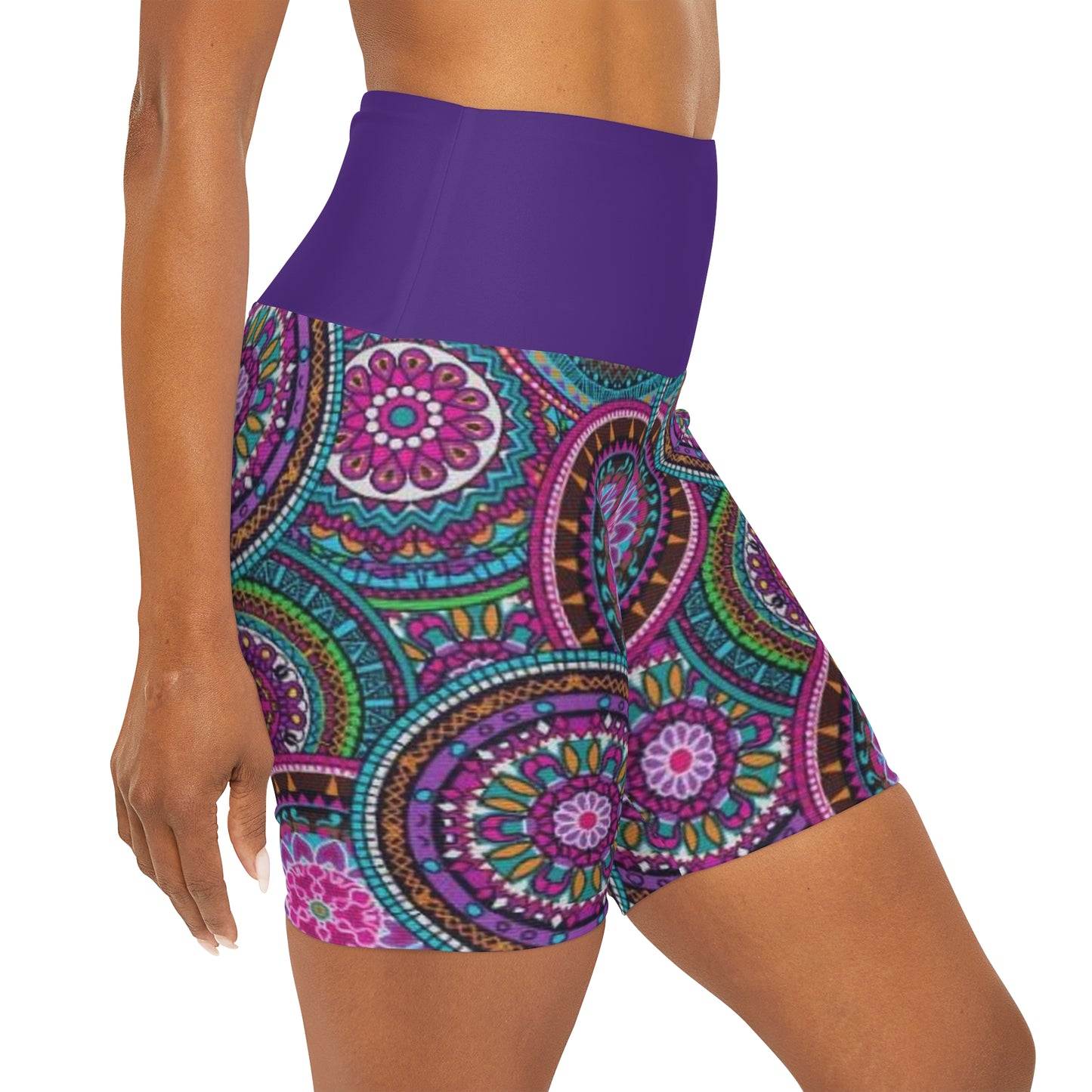 Funky Boho High Waisted Yoga Shorts