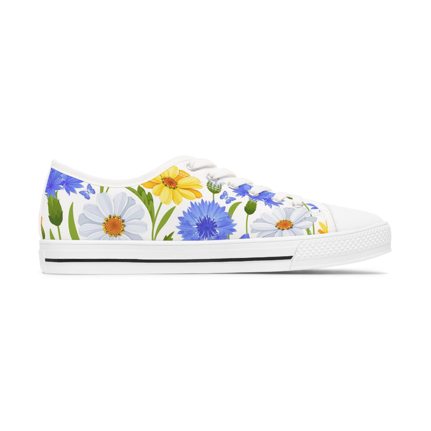 BLUE/YELLOW DAISY  Women's Low Top Sneakers